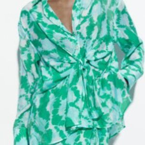 SET - Green and White Midi Skirt & Top